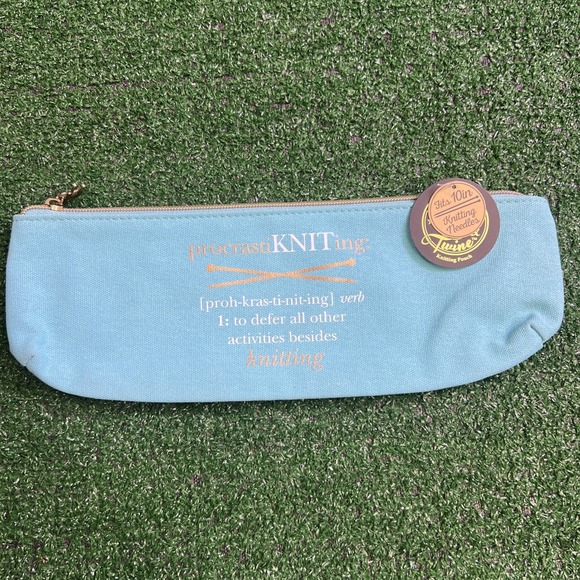 Handbags - PROCRASTIKNITING‎ Knitting Needles Zippered Pouch For 10" Needles Teal NWT
